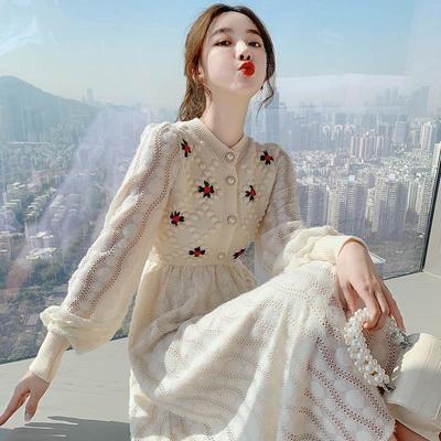 Long elegant knitted dress