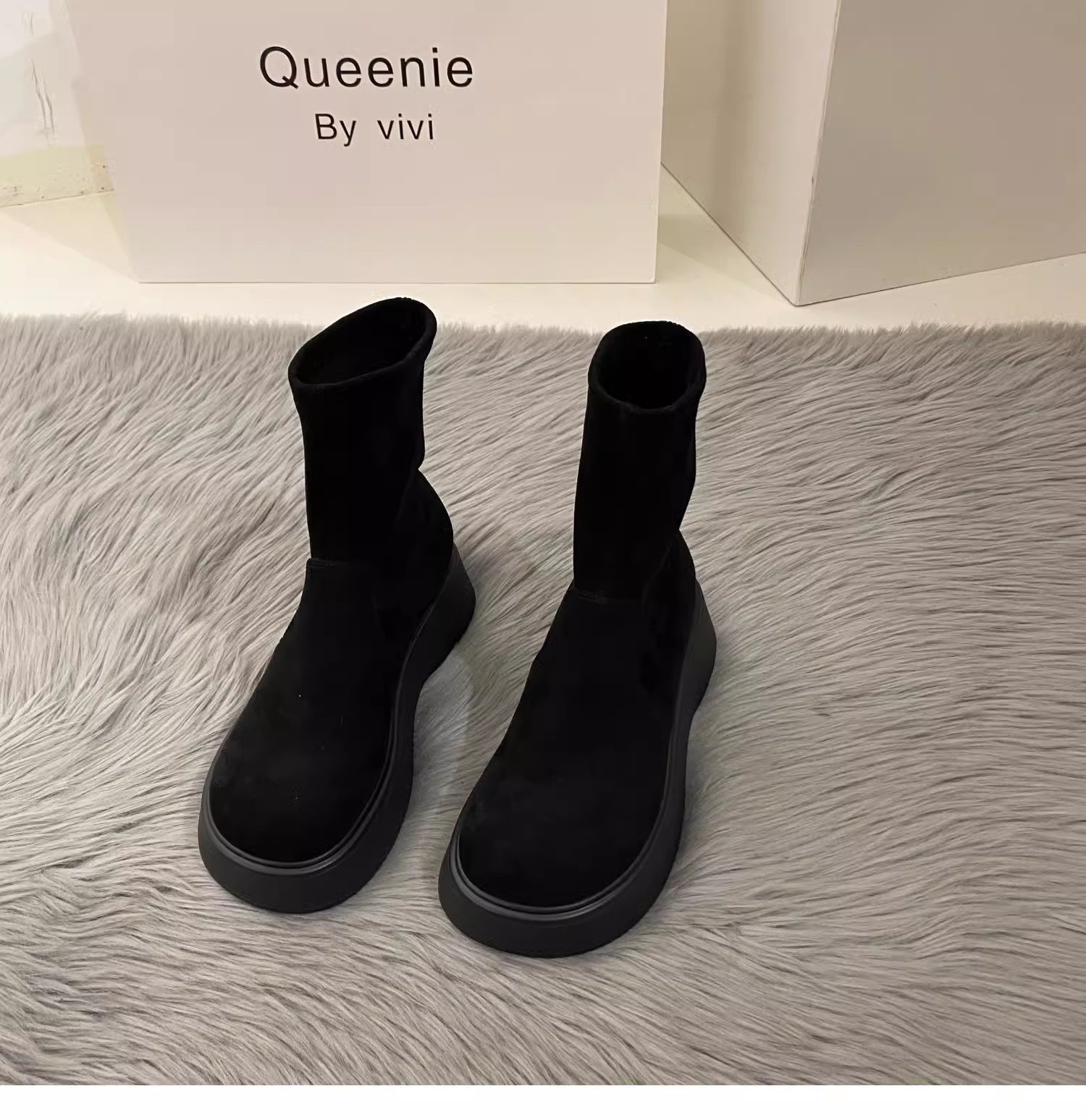 블랙 쇼트 튜브 플러스 벨벳 126-1