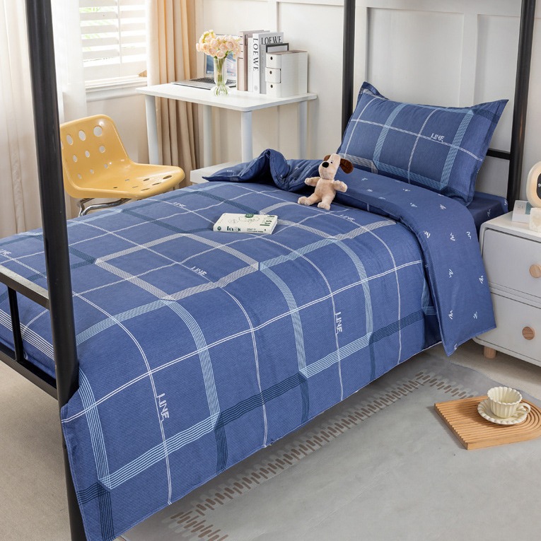 Estudiantes de tres piezas de dormitorio de estudiantes de algodón seis piezas de dormitorio de estudiantes de algodón cama al por mayor
