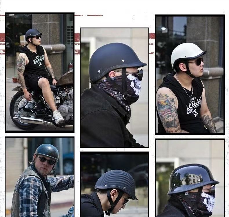 3C certified American retro half helmet for men and women, motorcycle and electric vehicle helmet with carbon fiber texture, suitable for commuting