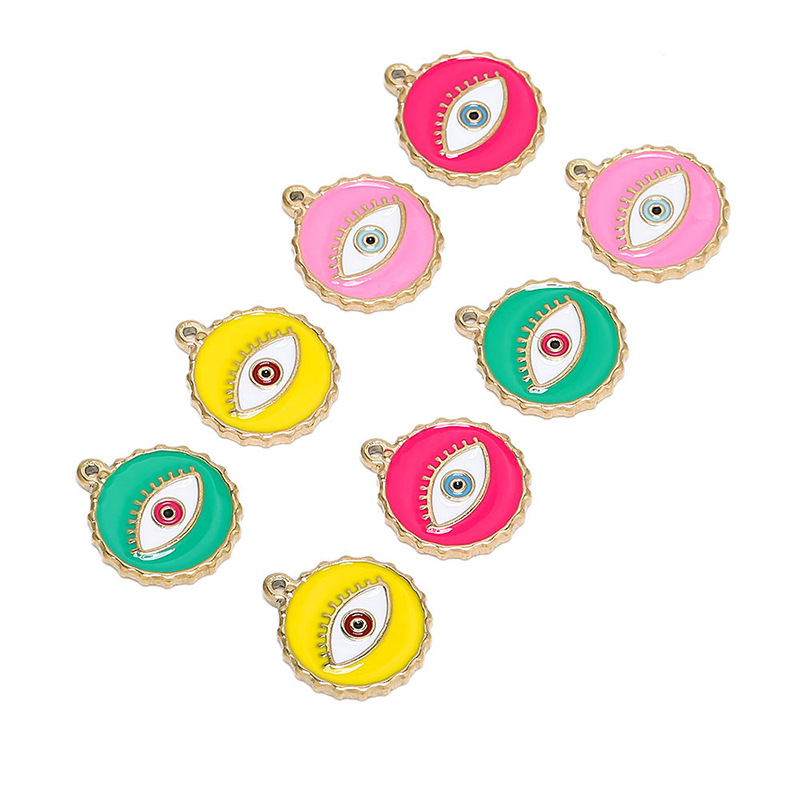 DIY Jewelry Accessories Classification 4 PCS/Package 22*24MM 304 Stainless Steel Devil's Eye Pendant
