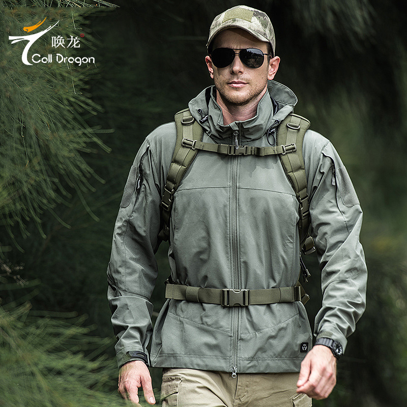 Huanlong Outdoor Lightweight Commuting Tactical Jacket Assault Soft Shell Jacket Men's Windproof and Water-Repellent Mountaineering Jacket