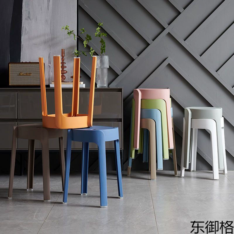 Очень толстый табурет для вихря для дома, гостиной, высокий табурет, штабелируемый современный простой круглый табурет, пластиковый высокий табурет, стул для обеденного стола