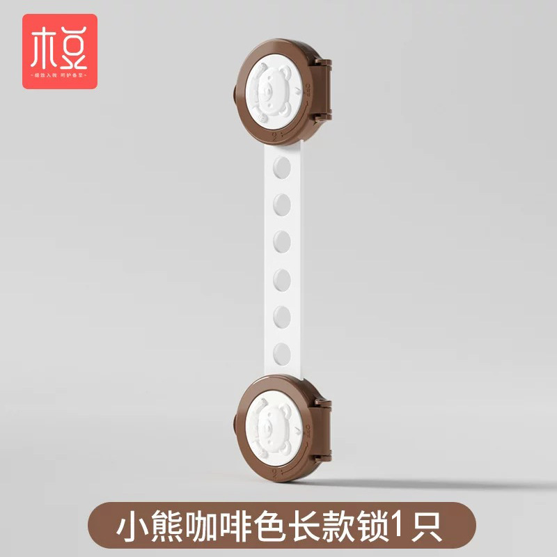 Fuentes transfronterizas Bloqueo de seguridad para bebés ajustable deslizante blanco Bloqueo curvo para niños Bloqueo de alargamiento Bloqueo de límite sin perforación