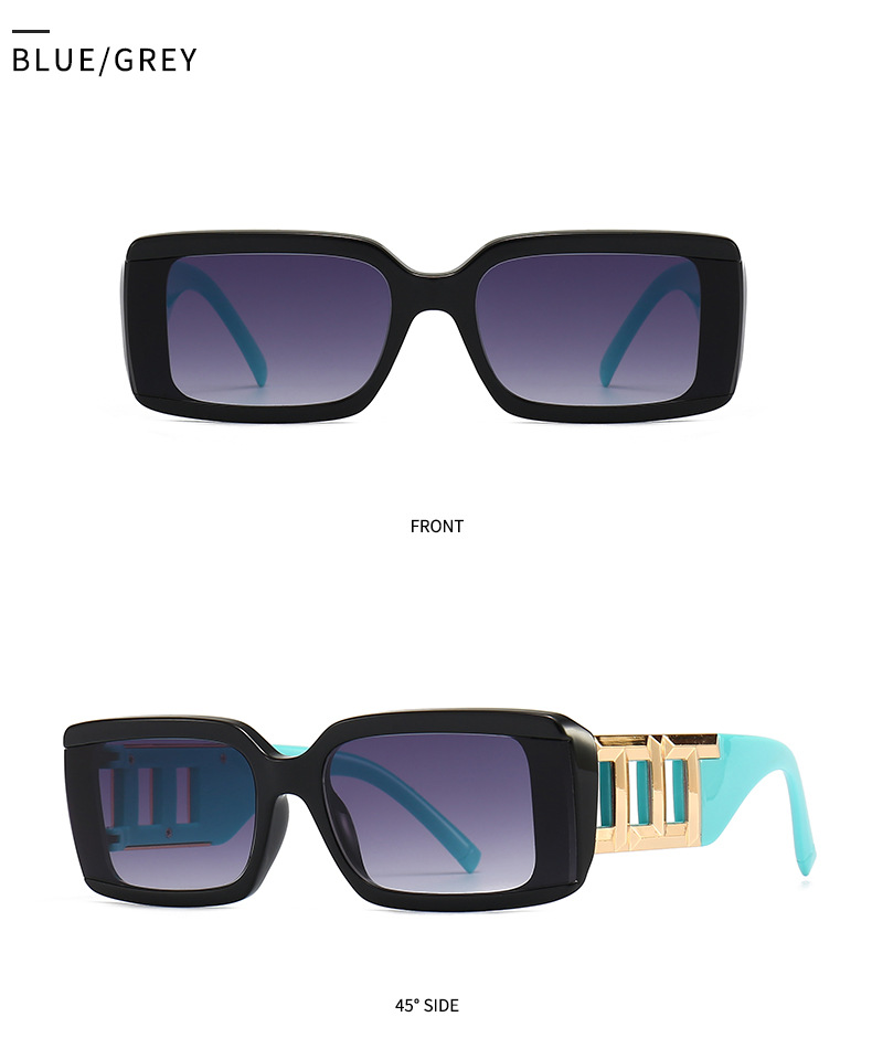Women'S Gender Patchwork Design Basic Style Basic Square UV400 Protection Resin Square Patchwork Full Frame Women's Sunglasses