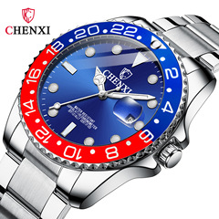 High-looking couple watch Green Water Ghost cross-border men's and women's waterproof luminous calendar steel band watch quartz watch