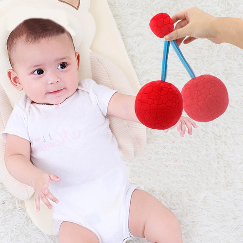 Baby vision training to chase the red ball 0-1 year old baby ball toys early education ball hand to catch the ball