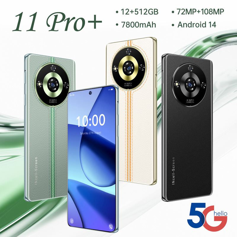 Hot-Selling Cross-Border Mobile Phone 11Pro+ Android Large Screen 16+1Tb Smartphone in Stock Factory Price Direct Sale Full Screen