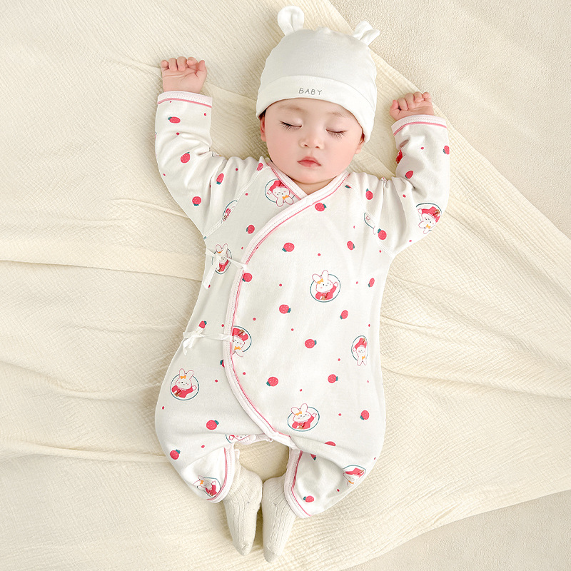 Ropa de bebé recién nacido para primavera y otoño, pelele fino de algodón, conjunto de mariposa de algodón puro para 0-3 meses, mono para bebé recién nacido.