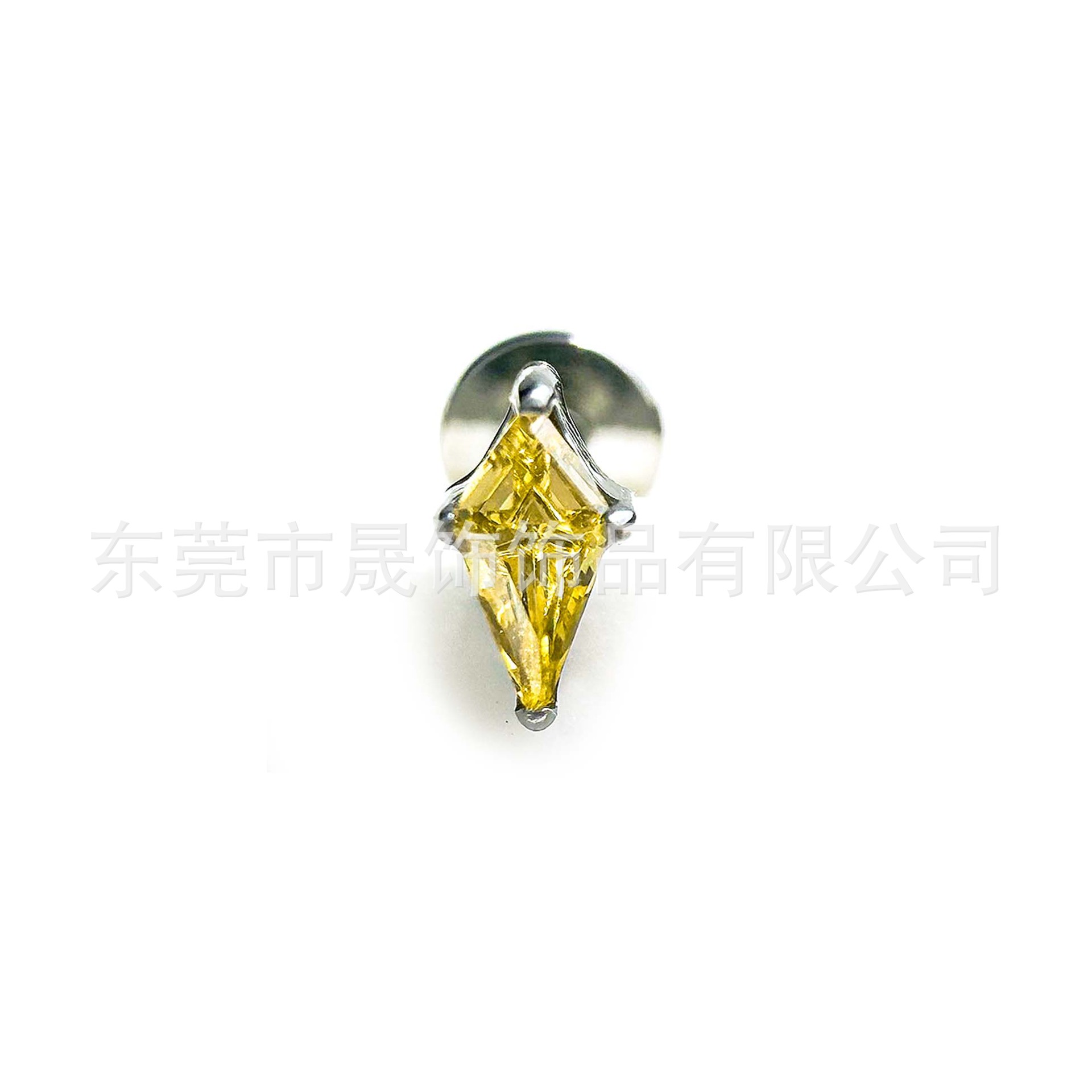 F136 Titanium Ear Stud 石 Cubic Zirconia 菱 Helix Cartilage Stud G23 Implant Grade Titanium Internal Thread Labret Stud Piercing Jewelry