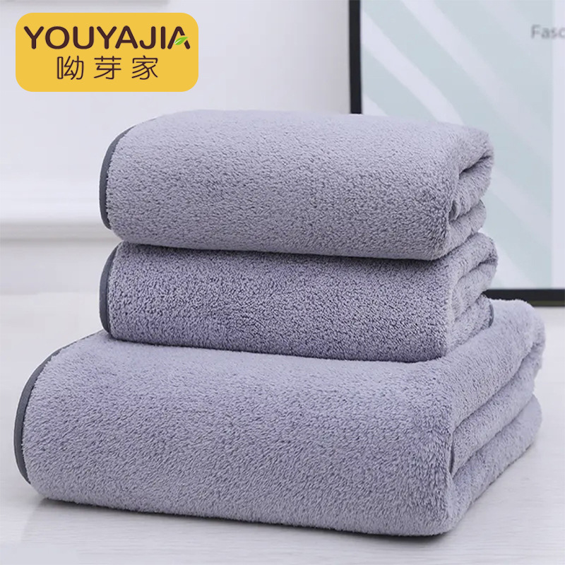 Coral fleece towel bath towel thickened quick-drying three-piece set can add LOGO cotton large bath towel face towel beach towel Coral fleece towel bath towel thickened quick-drying three-piece set can add LOGO cotton large bath towel face towel beach towel