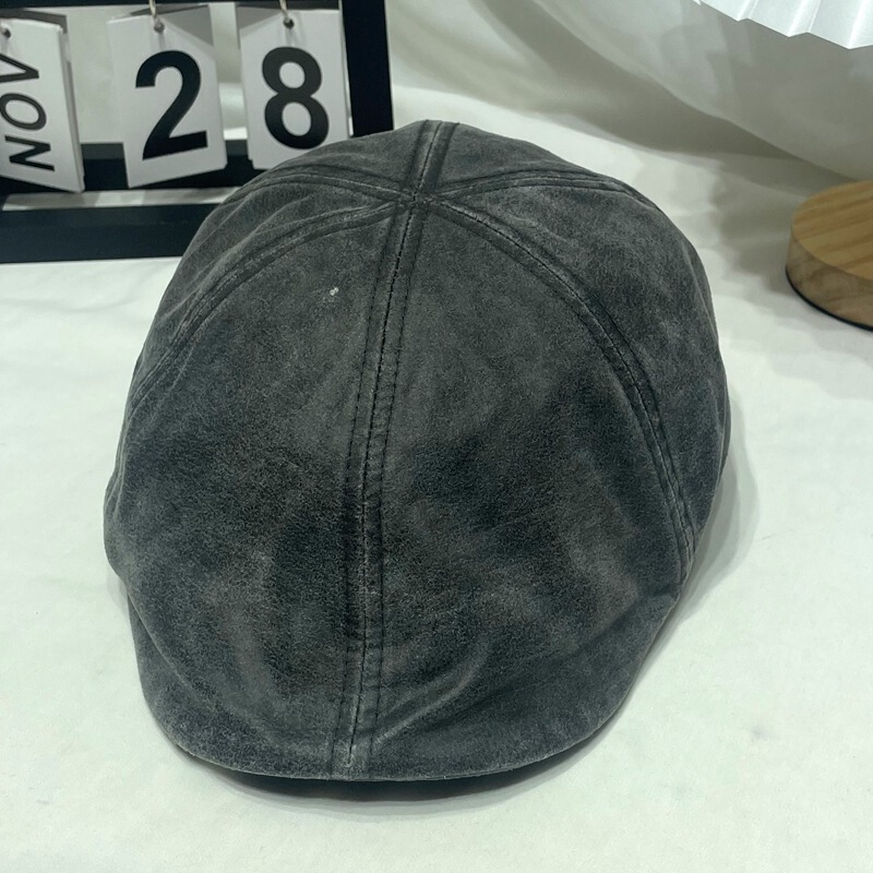 美式复古老钱风磨皮做旧前进帽男女秋冬辣妹时尚个性贝雷帽鸭嘴帽|undefined