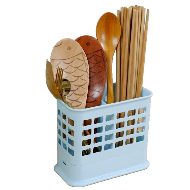 Square plastic tableware drying rack with chopsticks holder, hygienic home storage system
