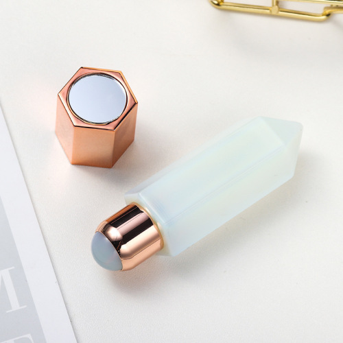 Amazon Natural Purple Pink White Crystal Energy Crystal Column Facial Point Massager Gemstone Roller Essential Oil Bottle