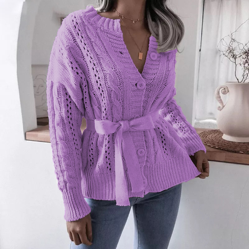 women s twist button waist knitted cardigan nihaostyles clothing wholesale NSBY76600