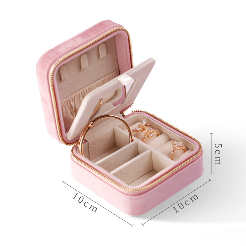 代装上品美創絨毛布アクセサリーケース収納ピアス収納ケースイヤリング携帯アクセサリーバッグミニ|undefined