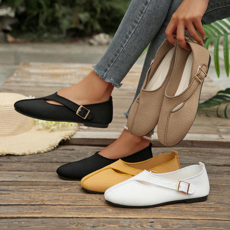 Foreign Trade Spring and Summer New Style Mary Jane Shoes for Women, Flat Breathable Slip-On Casual Shoes, Solid Color Versatile Soft-Soled Women's Shoes Foreign Trade Spring and Summer New Style Mary Jane Shoes for Women, Flat Breathable Slip-On Casual Shoes, Solid Color Versatile Soft-Soled Women's Shoes