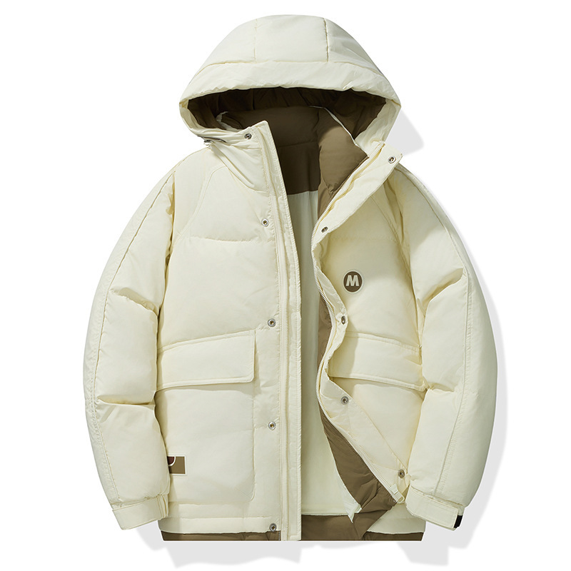 Nueva chaqueta de plumón para hombre otoño y invierno 2024 moda de abrigo de lana más terciopelo grueso abrigo abrigo de abrigo casual