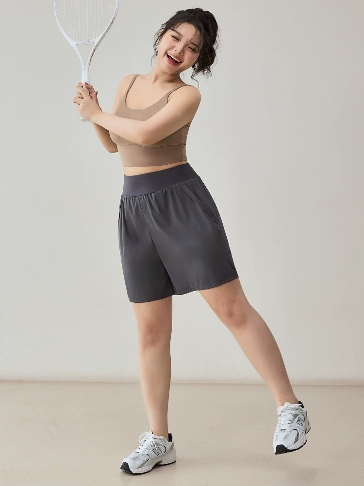 Sports shorts, trousers, breathable quick dry waist belt, yoga clothing for badminton, high waist, for running