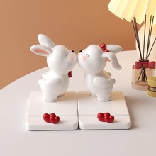 创意可爱兔子手机支架桌面摆件办公室工位装饰品闺蜜女生实用礼物