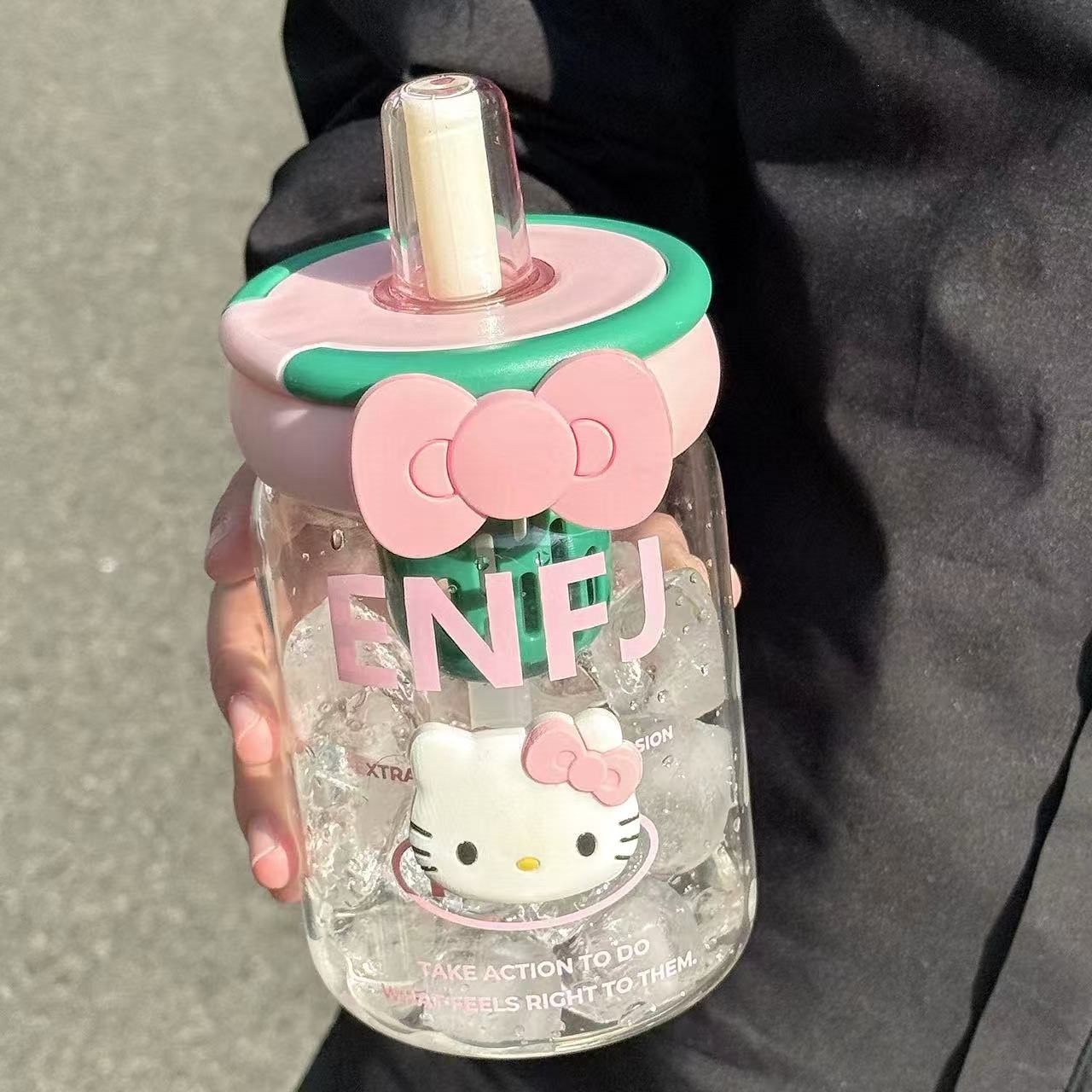 Niñas lindas tazas de agua de alto valor facial tazas de vidrio de oficina tazas de té tazas de frutas tazas de paja tazas de café transparentes