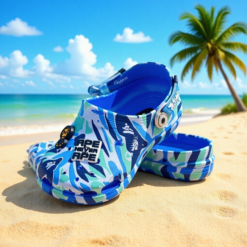 Cross Adult Kidsren Printed Camouflage Ape Bape Clogs Comfortable Slippers Sandals Beach Shoes 209488