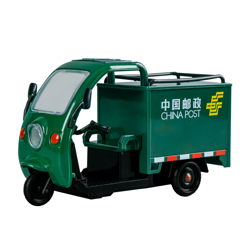 합금 세발 자전거 모델 1:32 시뮬레이션 익스프레스 자동차 소리와 가벼운 역력은 문 소년 어린이 장난감 합금 자동차를 열 수 있습니다