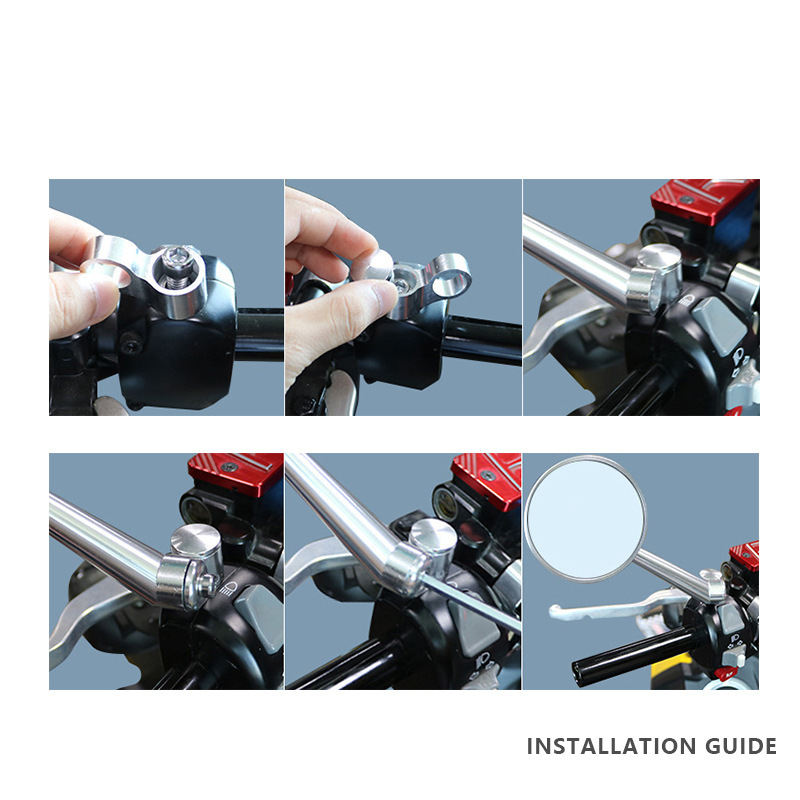 Espejo retrovisor modificado de motocicleta SUPAGP Espejo redondo retro universal Aleación de aluminio fuerte MSX espejo retrovisor de coche deportivo