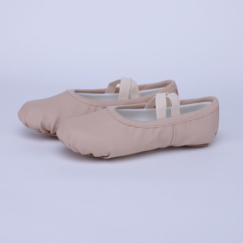 Sapatos de dança para exportação, em couro PU com sola macia, para prática de balé, sem cadarço, para comércio exterior internacional, para mulheres adultas._voghion.com