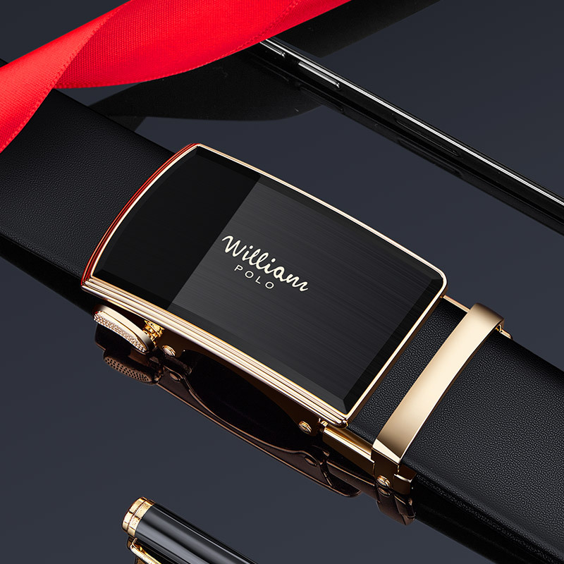 Cinturón de emperador Paul cinturón de cuero de los hombres cinturón de cuero de negocios productos genuinos de los hombres hebilla automática cinturón de los hombres