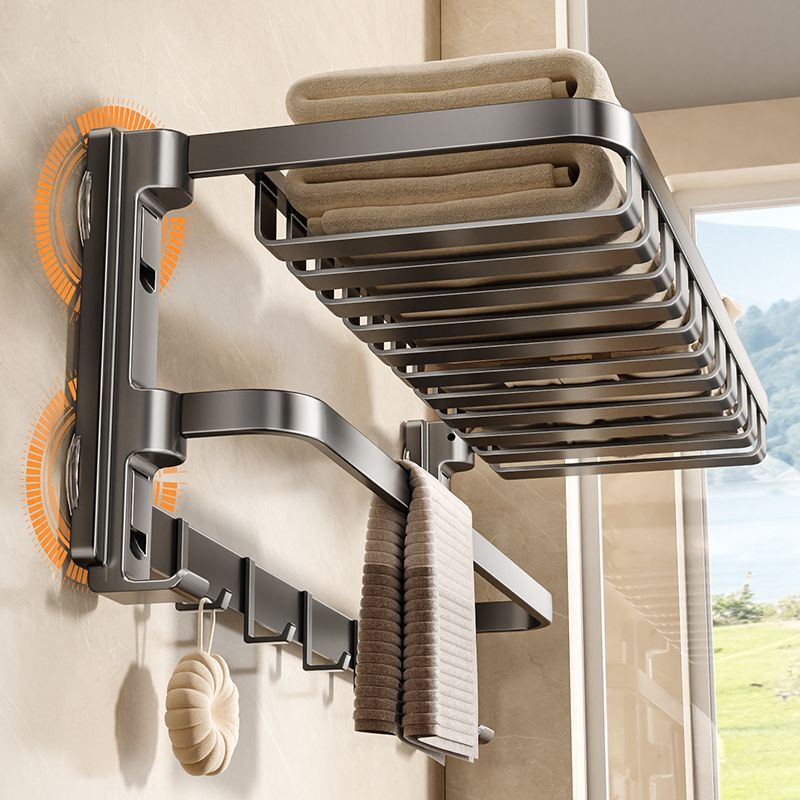 Home Towel Rack, No-Drill Gun Gray Bathroom Wall-Mounted Storage Rack for Bathroom, Restroom, Toilet, Washroom Home Towel Rack, No-Drill Gun Gray Bathroom Wall-Mounted Storage Rack for Bathroom, Restroom, Toilet, Washroom