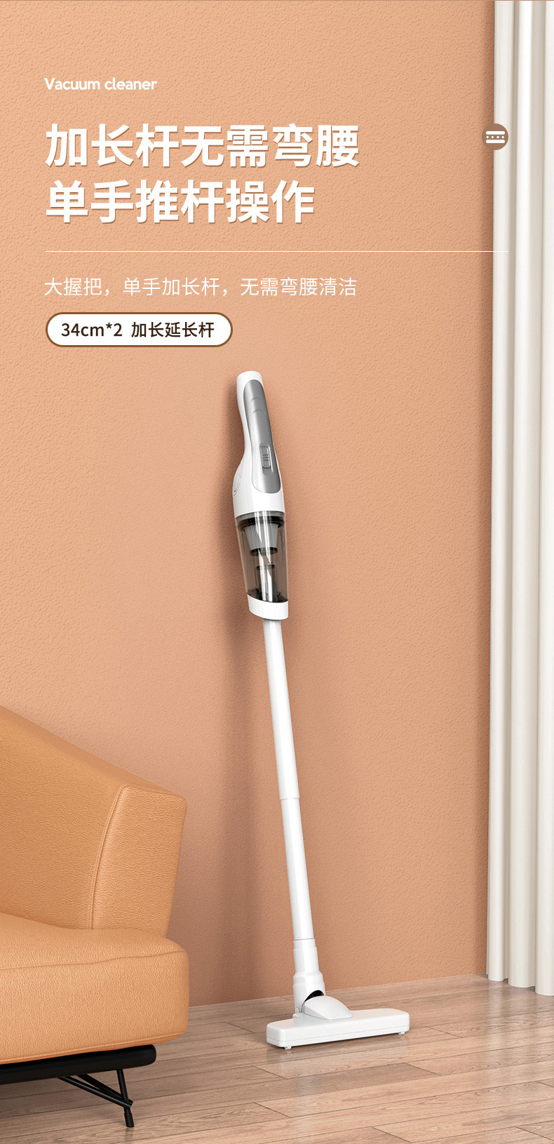 Wireless Charging Vacuum Cleaner, Portable Handheld Vacuum Cleaner for Home and Car Use, Strong Suction, High-Power Vacuum Cleaner, Cross-Border