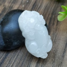 天然玉石白玉貔貅平安扣吊坠阿富汗玉佛公观音挂件如意锁直播货源