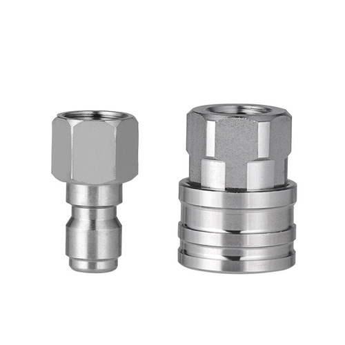 Cross-border wholesale new stainless steel 3/8 male/female high-pressure washer connection accessories 1/4 quick coupling slip joint