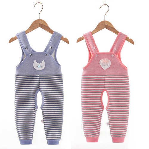 Baby and Toddler Spring and Autumn Winter Seasonal One-Piece Pants 0-3 Years Old Children's Outer Warming Belly Pants Baby Fleece Belting Pants