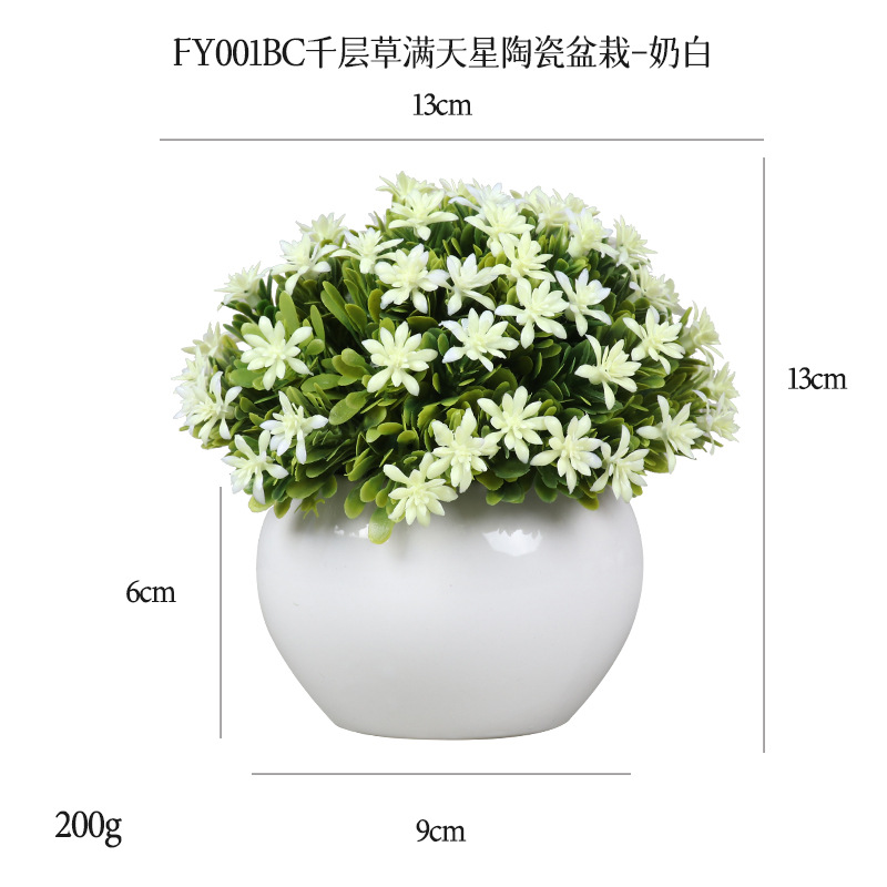 Planta Artificial de Bola Verde en Maceta de Cerámica y Plástico Decorativa para Escritorio