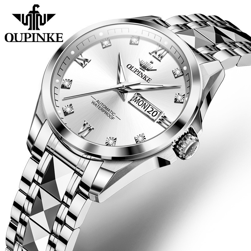 Wave ­ Qin Watch Swiss Genuine Men's Waterproof Couple Watch Fully Automatic Mechanical Watch Luminous Fashion Casual Watch