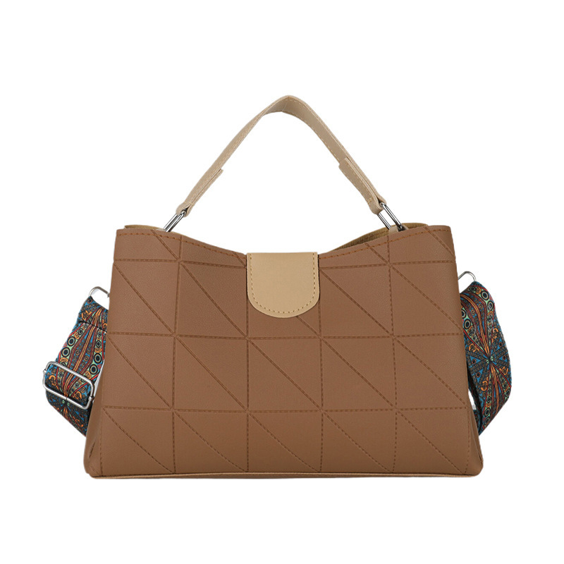 Bolso de mujer de estilo extranjero, bolso de mano de alto nivel, 2024 nuevo tipo de bolso de hombro pu, bolso de moda coreana, bolso de cinturón ancho, bolso de mano