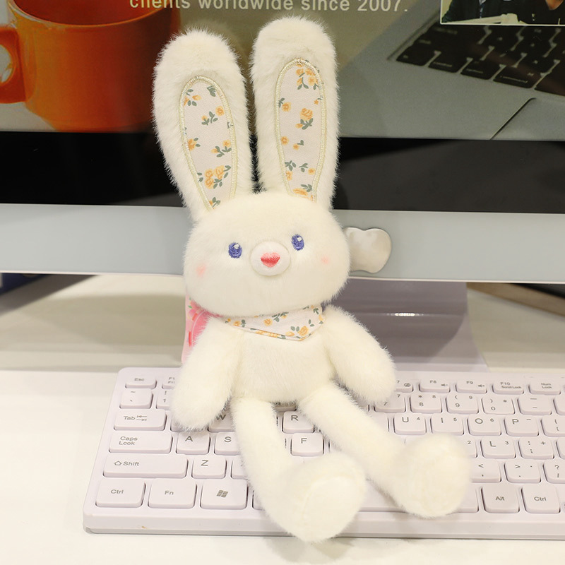 Douyin 新しいプルウサギ耳ぬいぐるみキーホルダードーパミンウサギ人形ペンダント耳ウサギペンダント|undefined