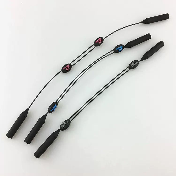 现货硅胶可调节眼镜绳圆头黑色儿童学生成人通用款眼镜固定绳