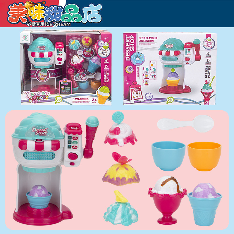 Luz, música, helado, helado, juguetes de cocina, postres, juguetes para niños al por mayor.
