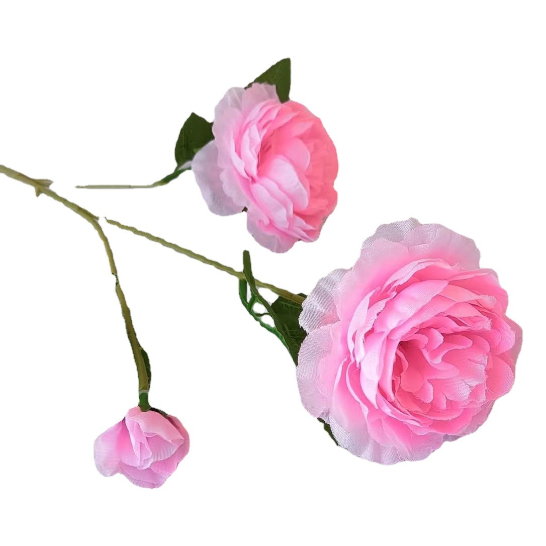 Flores Artificiales, 3 Cabezas de Peonía, Rosa de Estilo Europeo, Arreglo Floral para Bodas, Decoración del Hogar, Adornos de Flores Artificiales Hechos a Mano, Venta al por Mayor