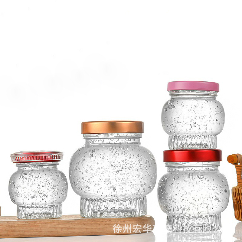 新款灯笼鲜炖燕窝分装玻璃瓶耐高温食品级奶冻花胶蜂蜜果酱密封罐