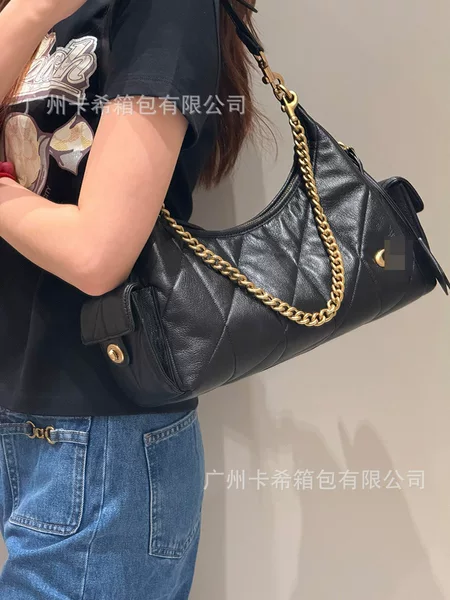 【High Quality】Coco Quilted Juliet 30 Motorcycle Bag Underarm Bag Single Shoulder Crossbody Large Bag for Women
