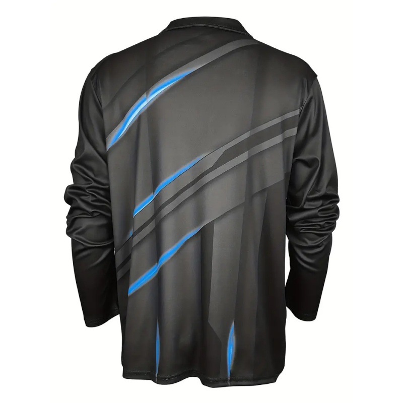 TK hombres transfronterizos del sudeste asiático casual suelto transpirable de manga larga solapa cremallera camisa POLO venta caliente impresión 3D