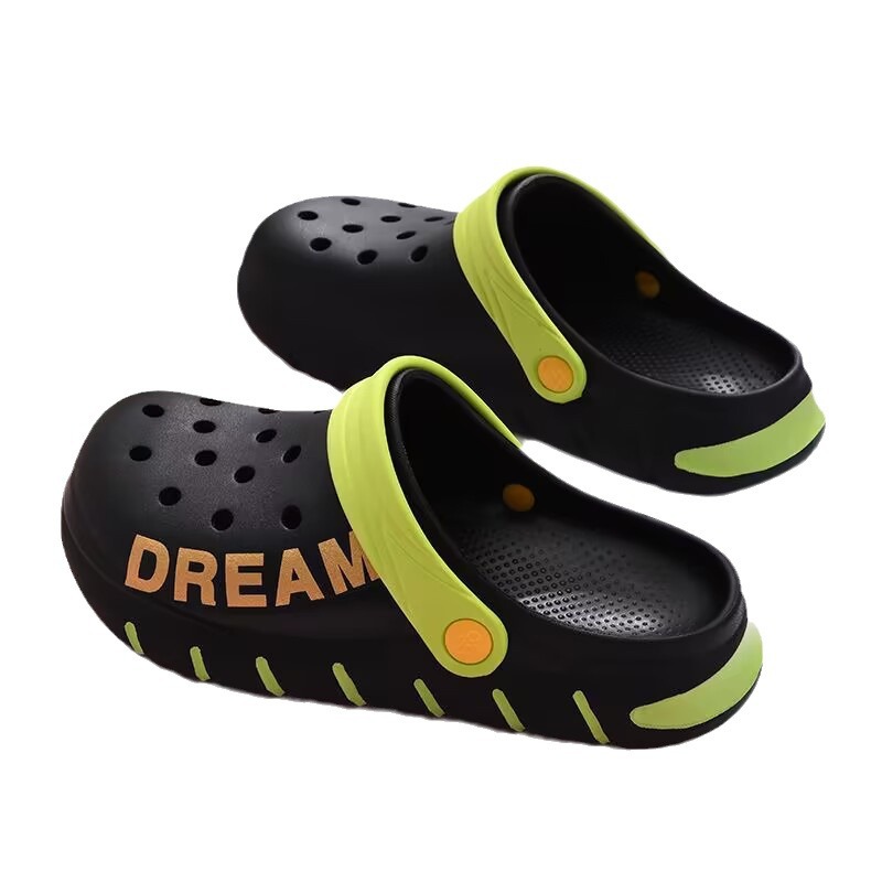 Zapatos con agujeros para hombres, ropa exterior 2025 nuevo estilo, antideslizante, marea, suela gruesa, enfermera, playa, sandalias Baotou, zapatillas, verano para mujeres