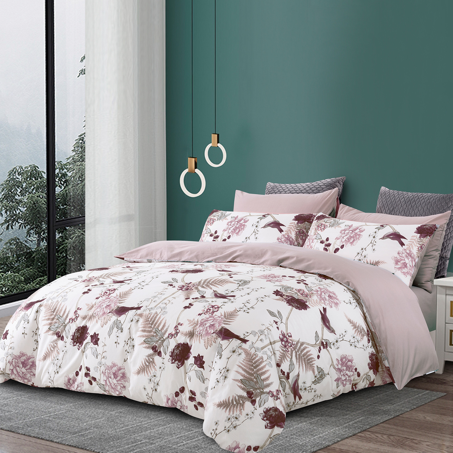 Algodón puro de cuatro piezas de ropa de cama dormitorio de estudiantes sábana cubierta del edredón Algodón puro simple piel-friendly nueva cubierta del edredón impreso Doble