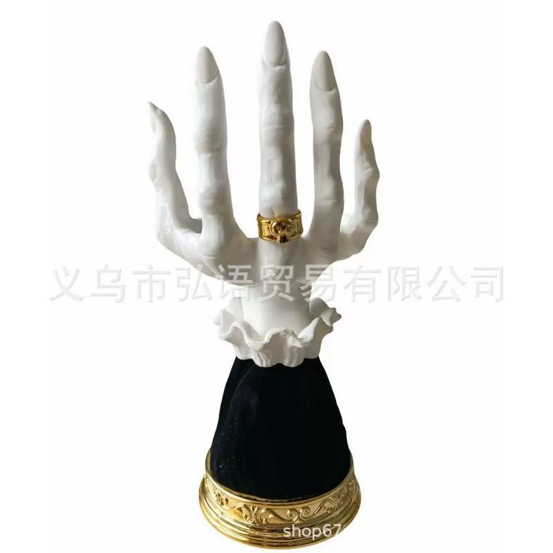 Cross-border new product witch hand candlestick resin ornaments joint hand tray crafts furniture desk decoration ready stock