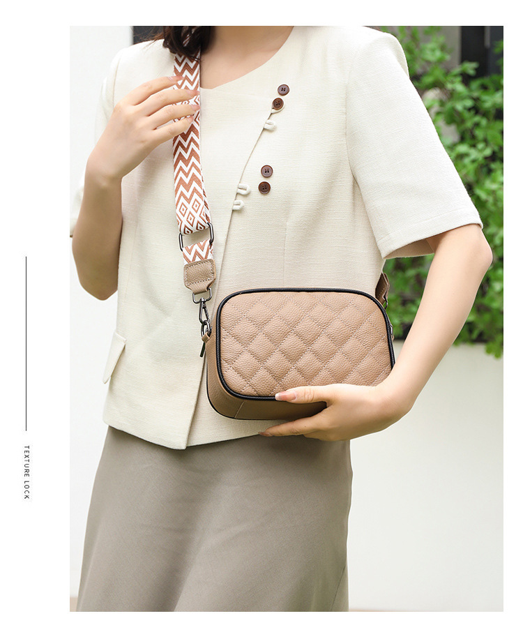 Women's Crossbody Bag Versatile Diamond Leather Shoulder Bag_voghion.com