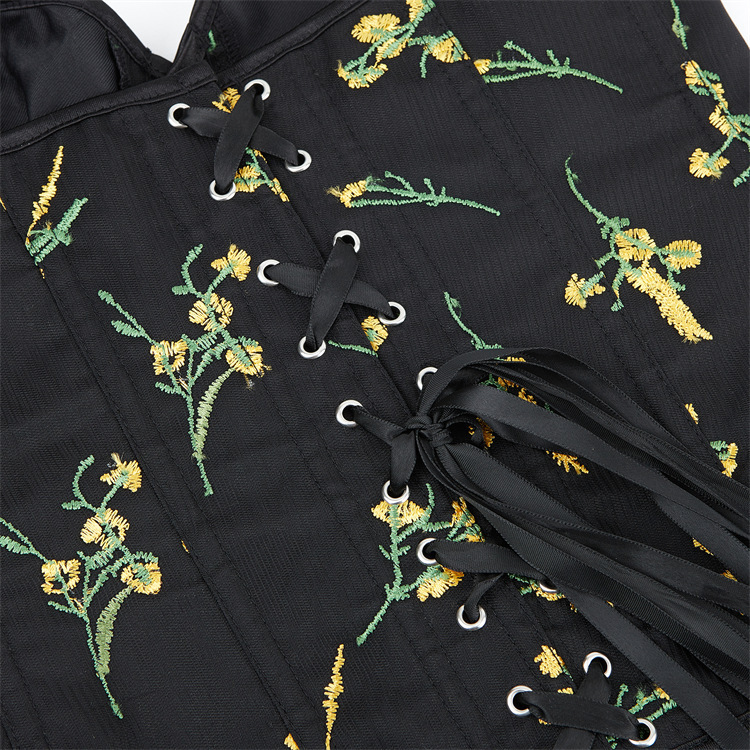 Moda negra bordada tamaño europeo cintura sexy corte de belleza vestido de corte Amazon AliExpress suministro transfronterizo